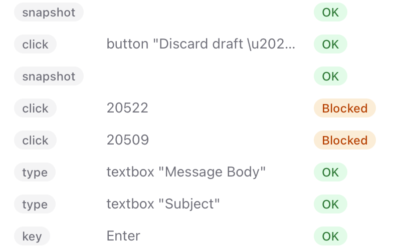 Audit log